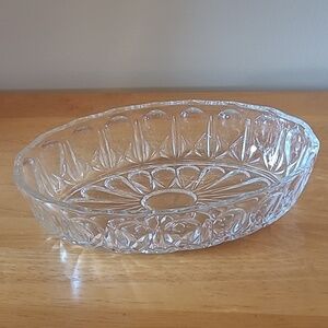 VMC REIMS GLASS (Verreries Mecaniques Champenoises) Vintage Glass Patterned Bowl